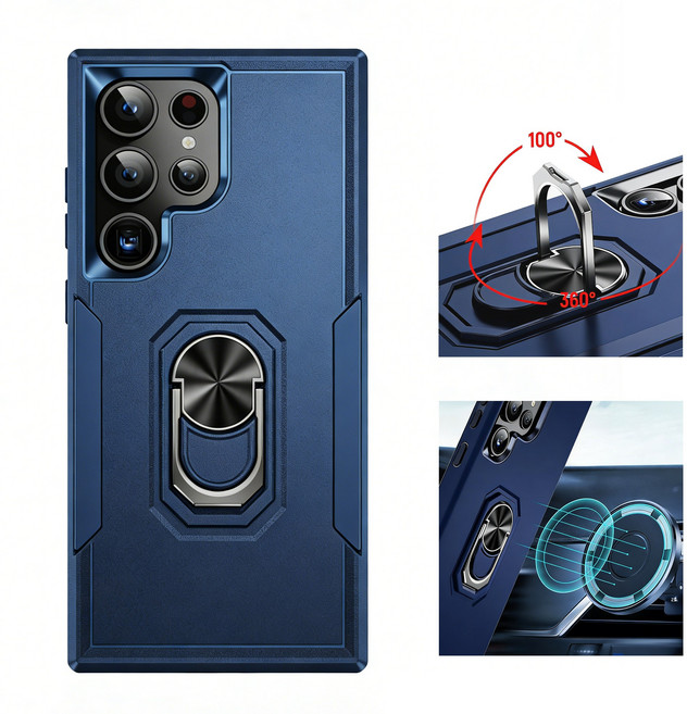 갤럭시 S24 울트라 360자석 링홀더 케이스 차량 거치대 호환 충격방지 케이스