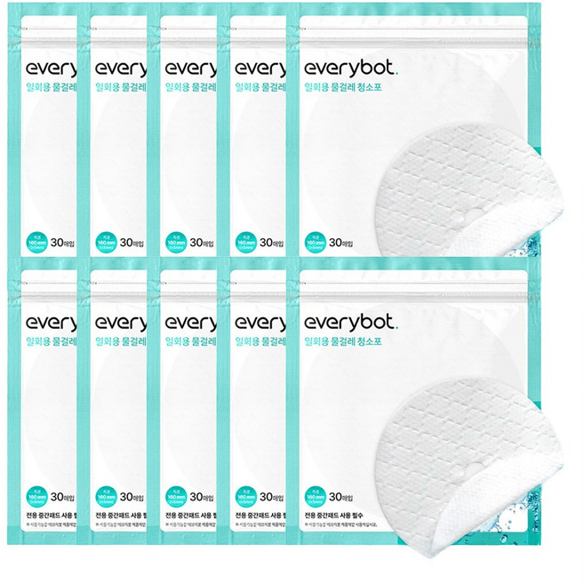 에브리봇 일회용 물걸레 청소포 30p, 10개
