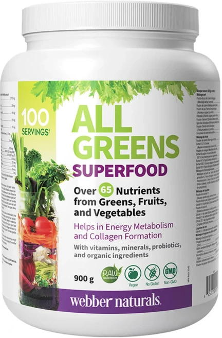 웨버네추럴 올그린 슈퍼푸드 파우더 100서빙녹색야채 단백질 슈퍼푸드 스무디 코스트코 캐나다 대용량 웨버내추럴스, 1개, 900g - 쿠팡
