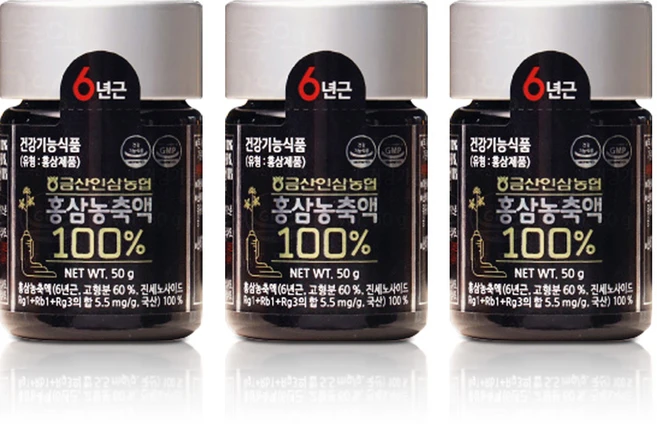 금산인삼농협 6년근 홍삼농축액 100% 면역력 강화 100주년 에디션, 3개, 50g - 쿠팡