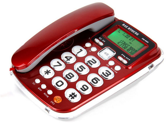 대명전자통신 네온램프 유선 전화기 DM-990, 레드