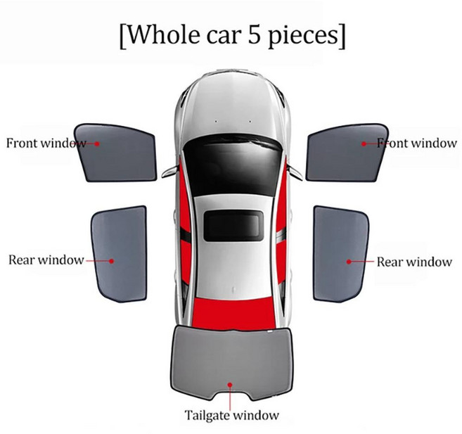 액티브 투어러 차량용 뒷좌석 창문 햇빛 가리개 앞 유리창 커튼 바이저, 1개, 11. 5PCS Front Rear Back