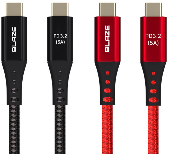 블레이즈 C TO C 초고속 충전케이블 USB3.2 20Gbps 100W 4K PD3.2, 50cm, 블랙, 1개