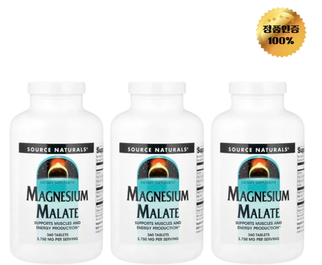 2+1 소스내추럴스 마그네슘 말레이트 1 250mg 360정, 3개 - 쿠팡