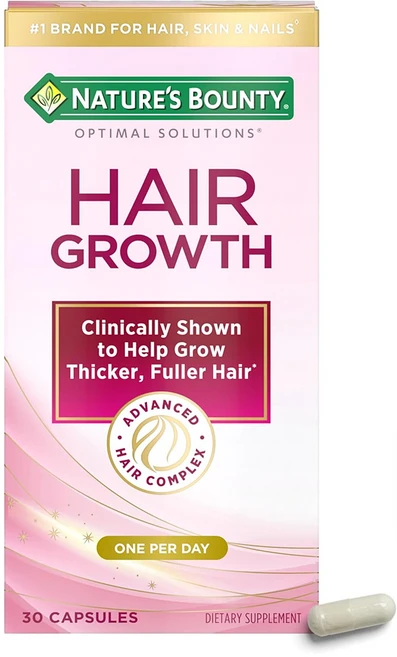 내이처스 바운티 헤어그로스 어드밴스드 헤어 콤플렉스 Nature's Bounty Optimal Solutions Hair Growth 30정, 2개 - 쿠팡