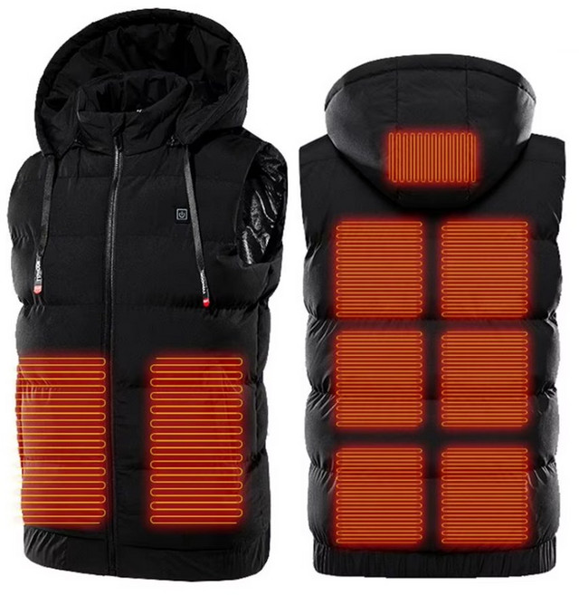 후드 패딩 발열조끼 온열 히팅 방한 겨울 보온 usb 열선 전기 낚시