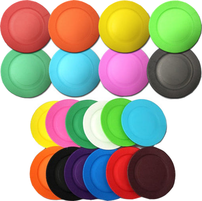 칼라 종이접시 색접시 만들기 재료, 1개, 초록