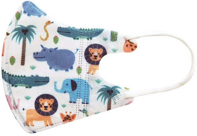 마미몰 프리미엄 새부리형 유아 아동 마스크 30+1매 50+1매 초소형 소형 어린이 아기, 사파리월드, 2개, 25개입