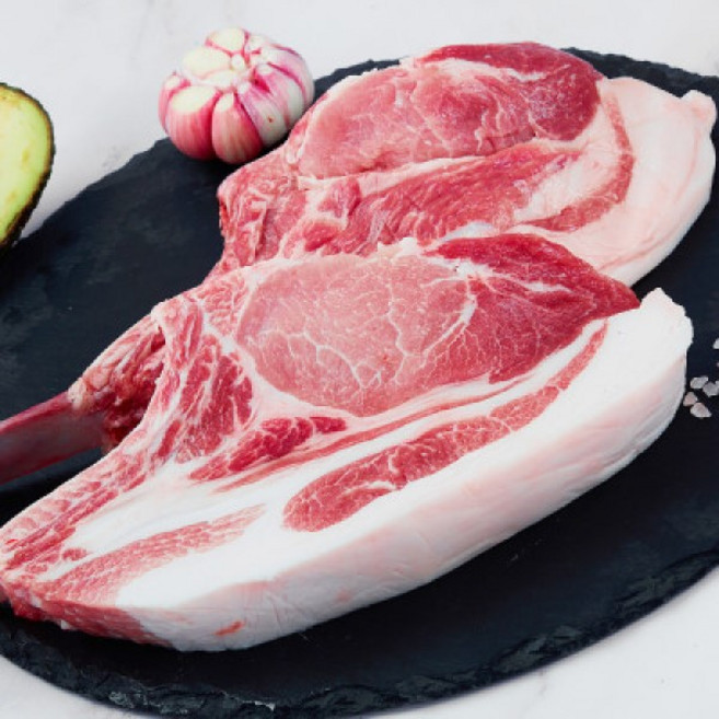 국내산 돼지고기 구이용 무항생제 뼈등심 한돈 냉장 돈마호크 1kg, 뼈등심(냉장)돈마호크, 500g, 1개