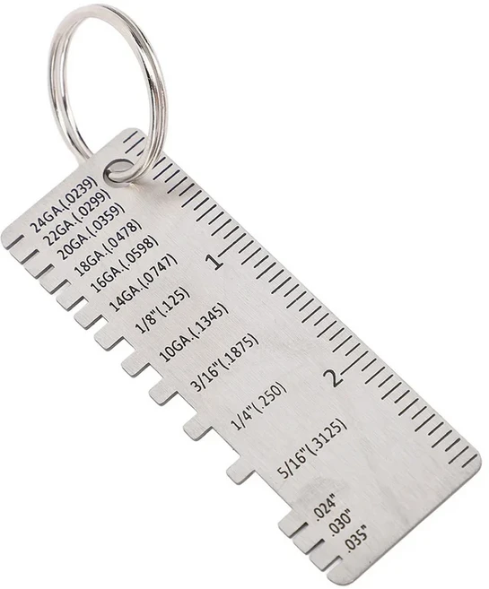 용접 이음 검사자 금속판 두께 게이지 스테인리스 측정 도구 72x25x1mm