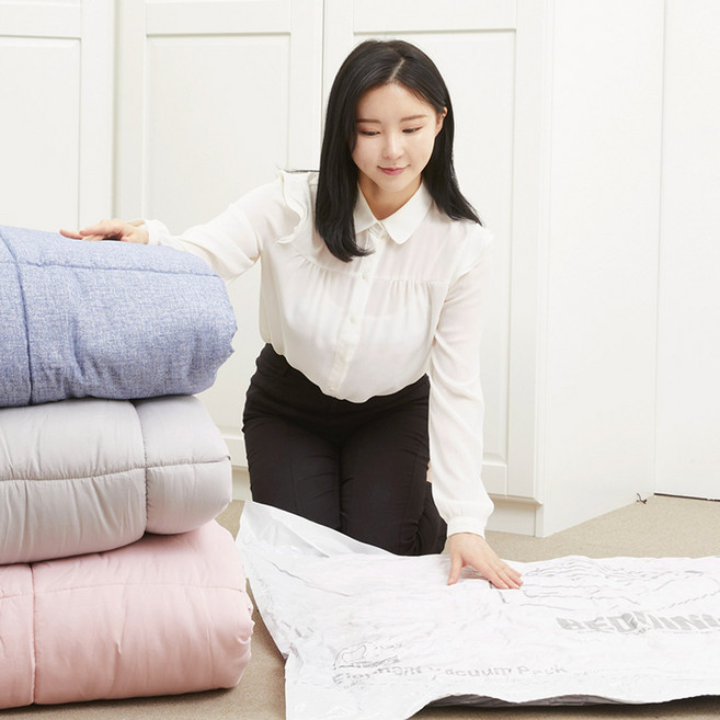 하비비 진공 이불 압축팩 대형 겨울이불 보관 공간절약 정리함 세트, 1개, 2개입