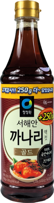 청정원 까나리액젓 골드, 1kg, 12개