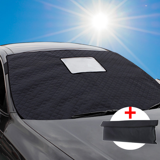 에코힐 국산 차량 성에방지커버 블랙박스형+보관가방 햇빛가리개 자동차 앞유리 덮개, 현대_NF 소나타, 1세트