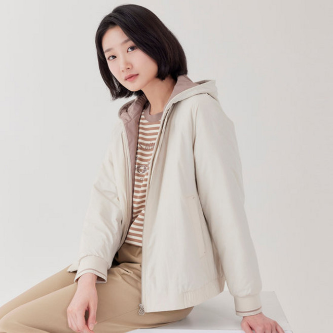 지센 2컬러 하스 인퀼팅 탈착후드 숏 패딩 LSJPP153 743049