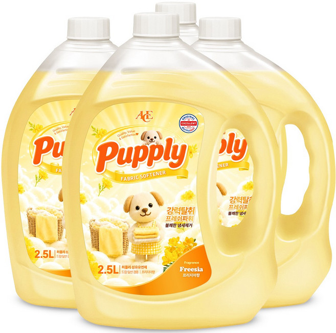 퍼플리 실내건조 고농축 프리지아 섬유유연제, 4개, 2.5L
