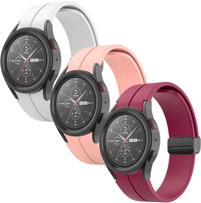 갤럭시 워치5 40mm 호환 3D 라인 실리콘 버클 스트랩, 다크블루