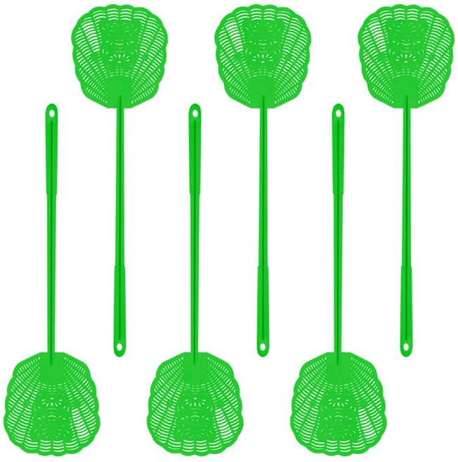 파리채 모기채 칼라 (고급 철심 파리채), 그린-6개