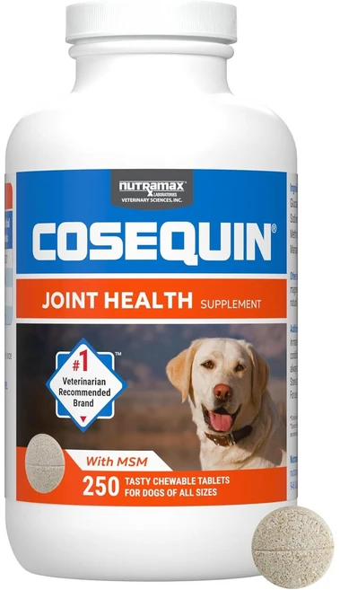 Nutramax Cosequin Maximum Strength Joint Health Supplement for Dogs - With Glucosamine Chondroitin, 250정, 관절, 1개 - 쿠팡