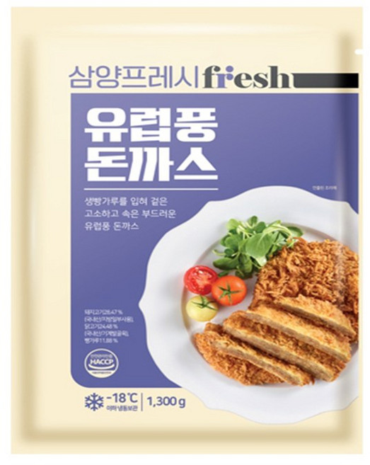 [청하유통] 삼양 유럽풍돈까스 1300g 겉바속촉 담백고소, 1개, 1.3kg