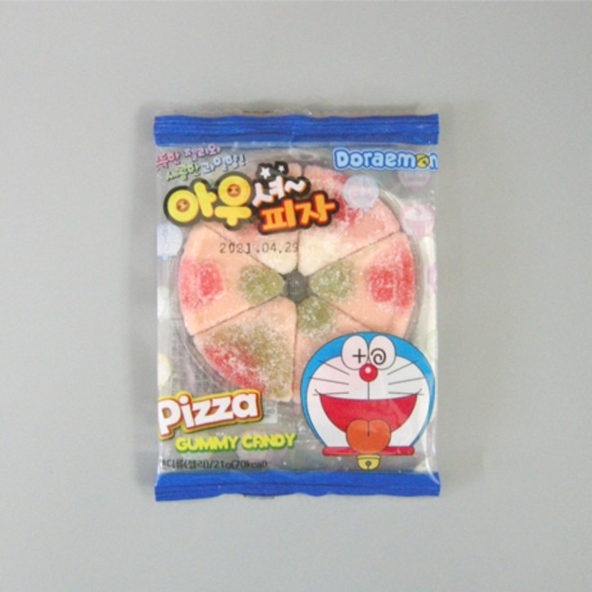 추억의과자 아우셔피자 피자젤리 뼈다귀캔디 왕셔요 캔디 밭두렁 옥수수튀김 꾀돌이 옛날과자 불량식품 문방구과자 레트로스낵 옛날젤리 사탕 달고나 아파치 아폴로 빅쪼니 줄넘기젤리, 24g, 1개