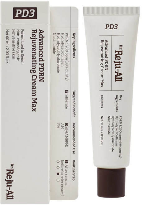 Dr. Reju-All Advanced PDRN 再生煥膚霜 Max 蘊含 PDRN 1 200 ppm 膠原蛋白 玻尿酸 煙酰胺 適用於敏感肌, 1件, 60ml