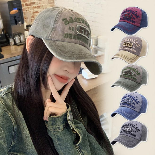 미다미 브로스빌 투톤 포인트 워싱 남녀공용 볼캡 (5컬러)