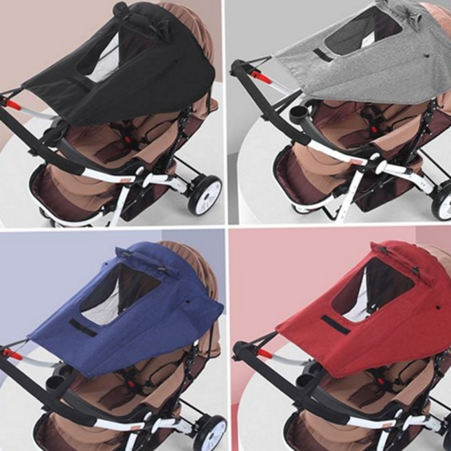 유아차 차양막 방수 바람막이 아기 아기 유아차 차양막 유모차 모기장 겨울 가리개 셰이드 캐노피 햇빛, 버건디, 1개