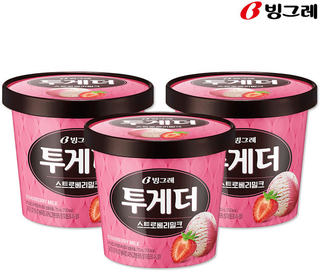 투게더 스트로베리밀크, 3개, 710ml
