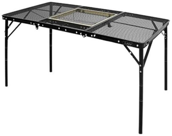 카즈미 캠핑테이블 바베큐 캠핑 식탁 3폴딩 테이블, 블랙