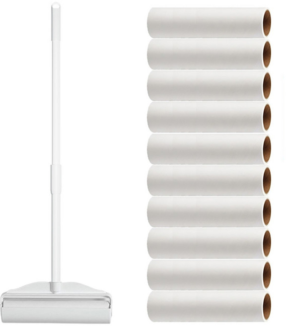 비엔리 초강력 사선컷팅 테이프 클리너 롱핸들 리필 10개 포함, 1세트