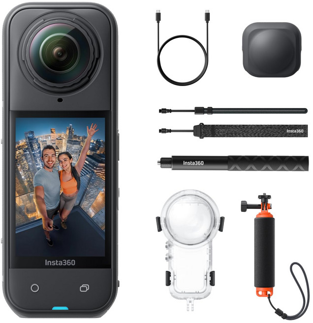 Insta360 X5 - 8K 3 AI 보이지 않는 다이빙 키트 방수 360도 전경 카메라 보이지