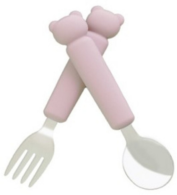 고미 유아 스푼 포크 케이스 세트 아기 어린이용 유아스푼세트, 1세트, 스푼+포크+케이스, 로지탄