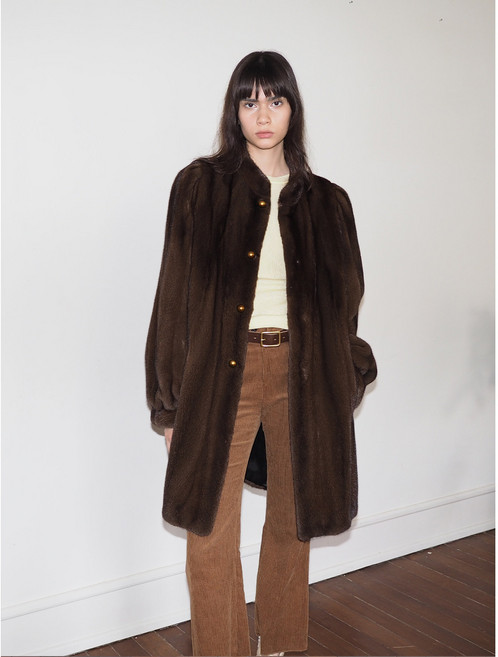 수입 밍크 코트 전부 양수 밍크 칼라 모피 외투녀