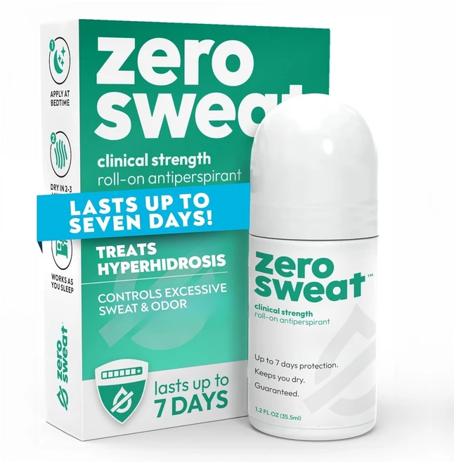 제로스위트 땀 발한 억제제 데오드란트 오리지널 롤온 다한증 손 발 겨드랑이 땀 감소 7일 지속, 35.5ml, 1개 - 쿠팡