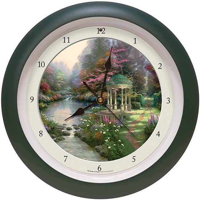 벽시계 온도계 습도계 Mark Feldstein Associates Thomas Kinkade Garden of Prayer Suding Nature Sounds Wall Cl