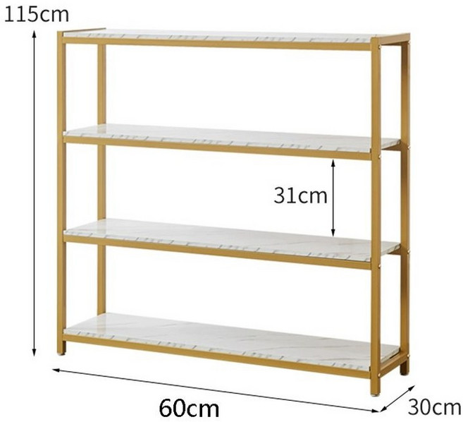 구두 신발 진열장 선반 매장용 정리대 전시대 슈즈진열대 매장 거치대 디피 슈즈랙 전시 현관 인테리어 옷가게, 1개, 골드 4단 60x30x115