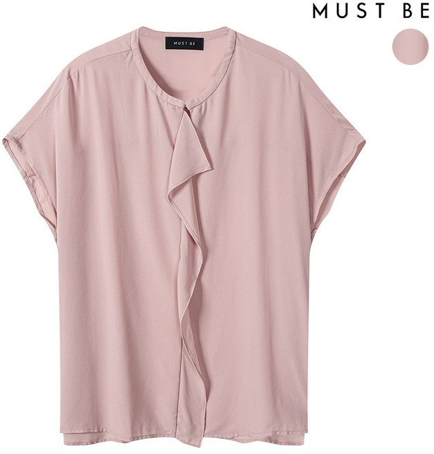 머스트비 여성 캡소매 프릴 블라우스