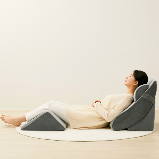 슬립웍스 모듈쿠션 듈스 침대 등받이 쿠션 대형 베개 역류성식도염, 나노쿨 그레이코튼, 1개