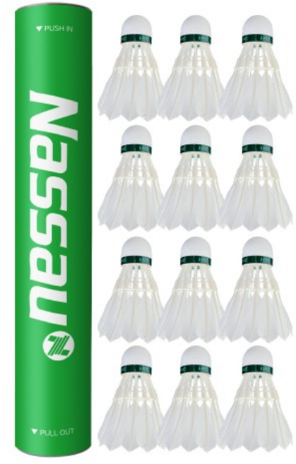 낫소 깃털 배드민턴 셔틀콕 NSC-701 레져용 교육용, 화이트, 3세트