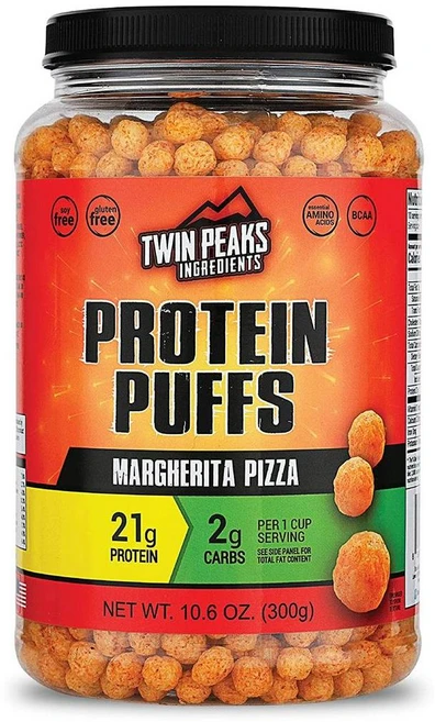 Twin Peaks Low Carb Keto Protein Puffs 트윈 피크 저탄 고단백 프로틴 퍼프 300g, 마르게리타 피자, 1개 - 쿠팡