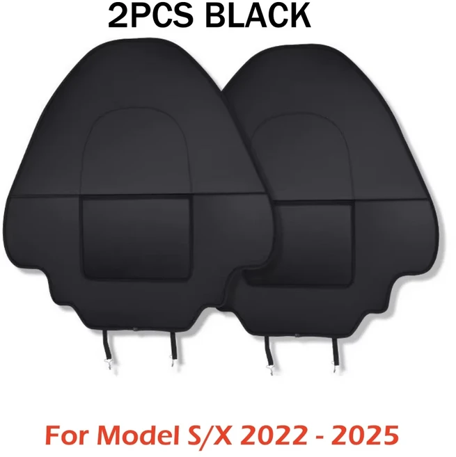 쿠쿠스토어 테슬라 모델 Y/3/S/X 뒷좌석 커버 가죽 시트 보호대 업그레이드 어린이 킥 방수 애완 동물 2PC