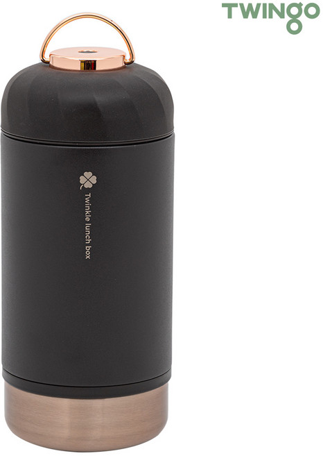 [슈퍼HOT][TWINGO] 트윙고 뉴트윙클 보온도시락 죽통 1250ml 블랙, 단품, 1개