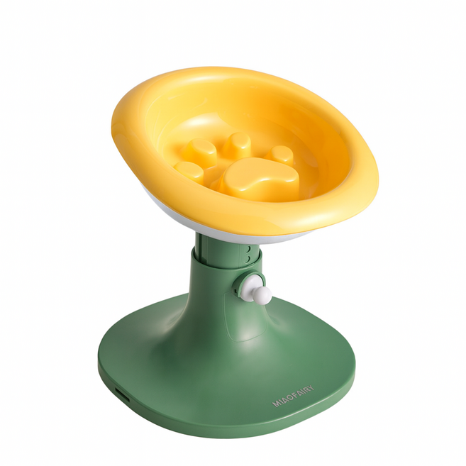 냥슬아치 고양이 강아지 높이조절 슬로우식기, 1개, 그린