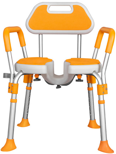 온니웰 임산부 노인 환자용 등받이 욕실 목욕의자 샤워의자, 주황색, 1개