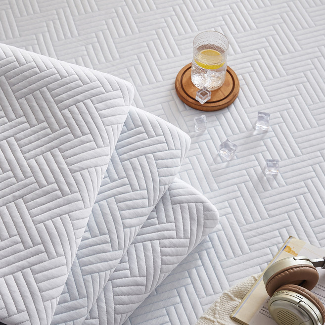 아리엘노 냉감패드 쿨매트 여름 냉감 침대 패드 고정밴드형, 블루 쿨매트