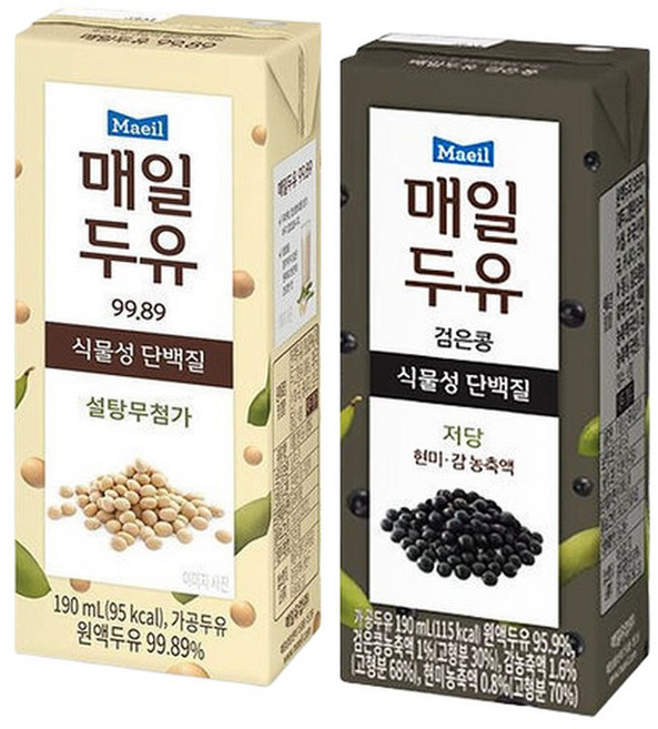 매일두유 190ml 24팩(99.89 12팩+검은콩12팩)/, 24개