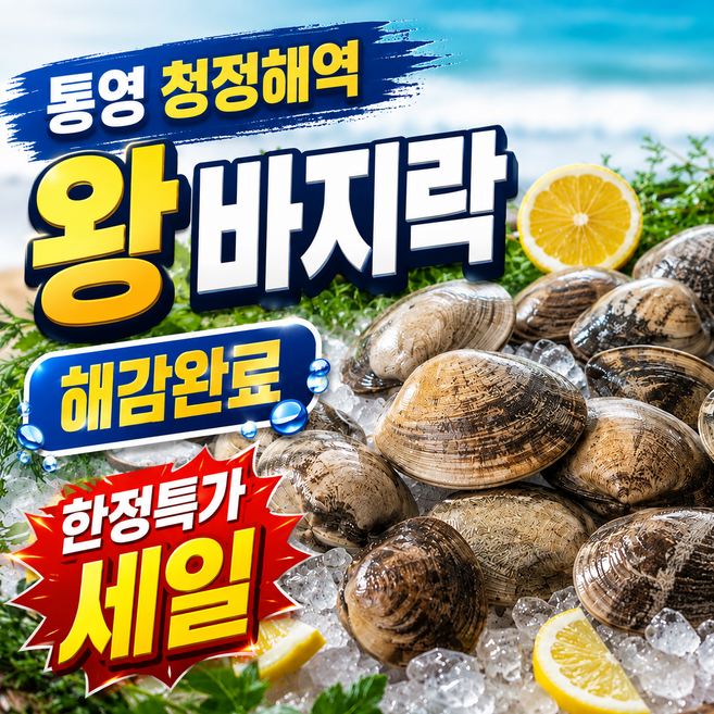 4위 - [통영어부] 제철 왕바지락 프리미엄등급 당일직송, 1개, 2kg (특상품)