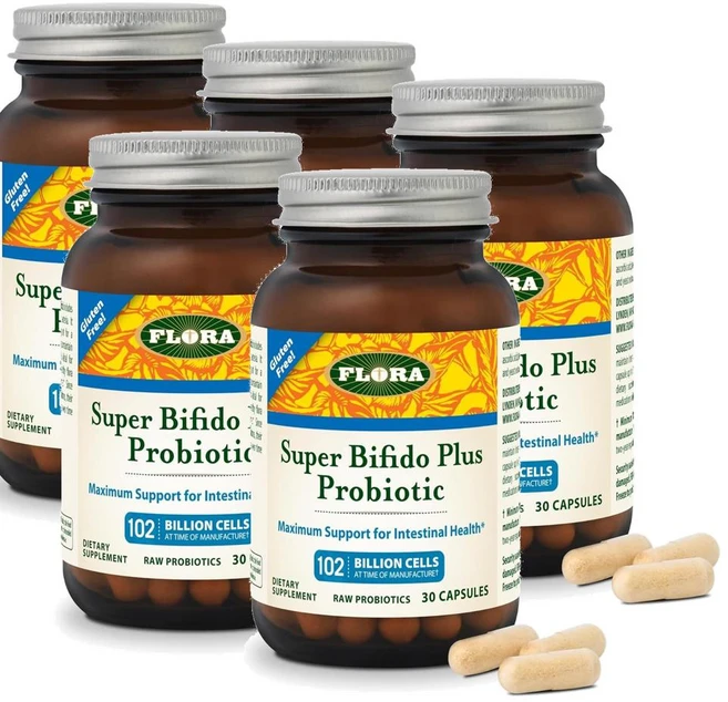 플로라 슈퍼비피도 플러스 프로바이오틱스 유산균 캡슐 FLORA Super Bifido Plus Probiotic, 5개, 30정 - 쿠팡