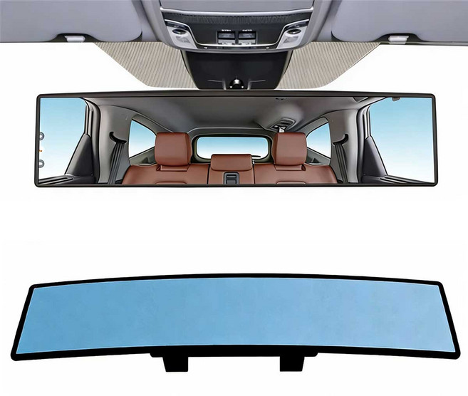 SEAMETAL 와이드 블루코팅 곡면 룸미러 30cm 눈부심방지 백미러, 1개, 300*65mm