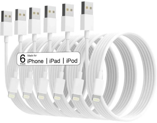 6팩336669 FT Apple MFi 인증 iPhone 충전기 고속 충전 Lightning 호환 iPhone 14131211 ProMax, 7)5pcs